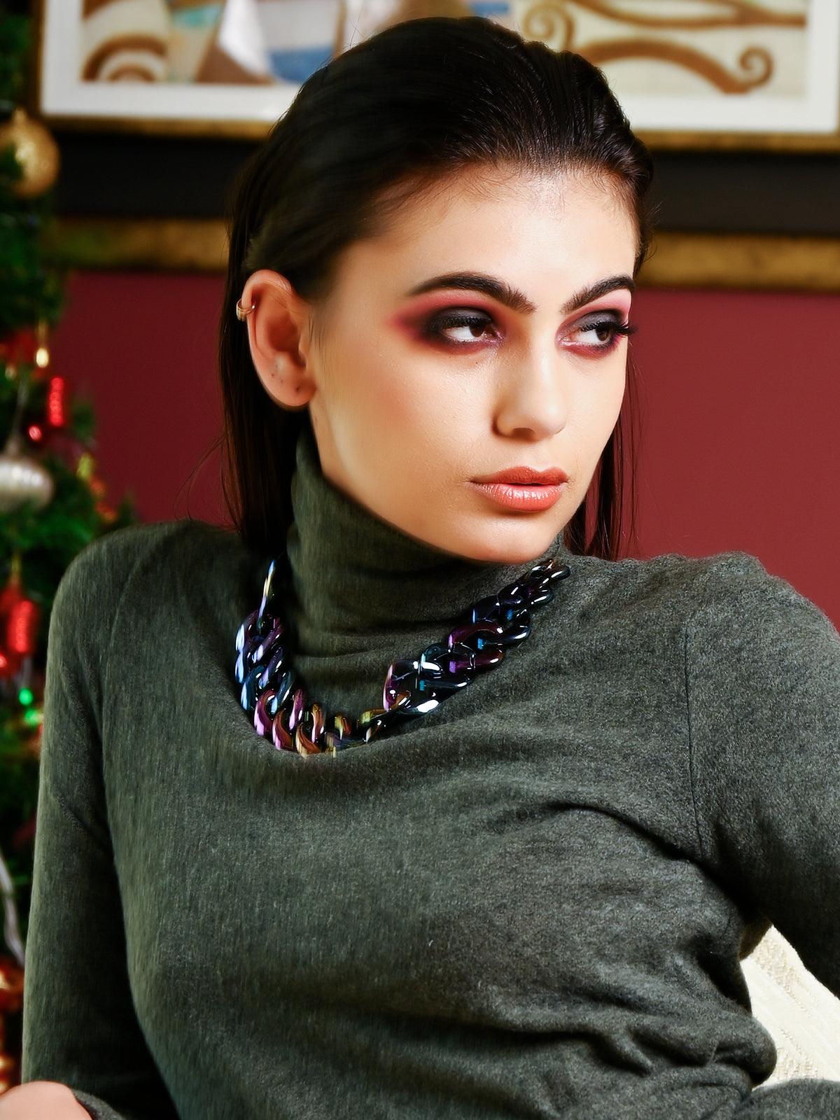Odette Women Multicolor Metal Chain Necklace