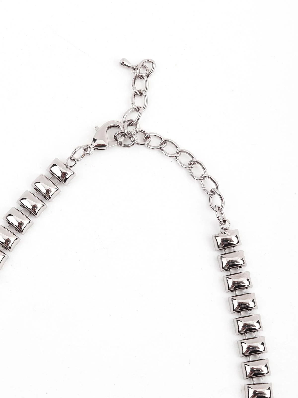 Odette Women Silver And Grey Metal Chain Necklace - Image 6
