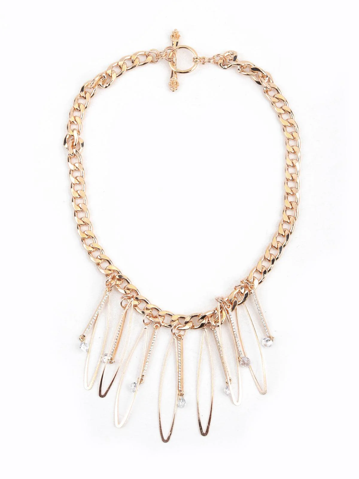 Odette Women Chunky Gold Charm Necklace - Image 3