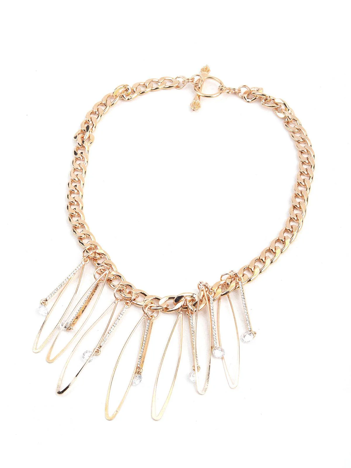 Odette Women Chunky Gold Charm Necklace - Image 4