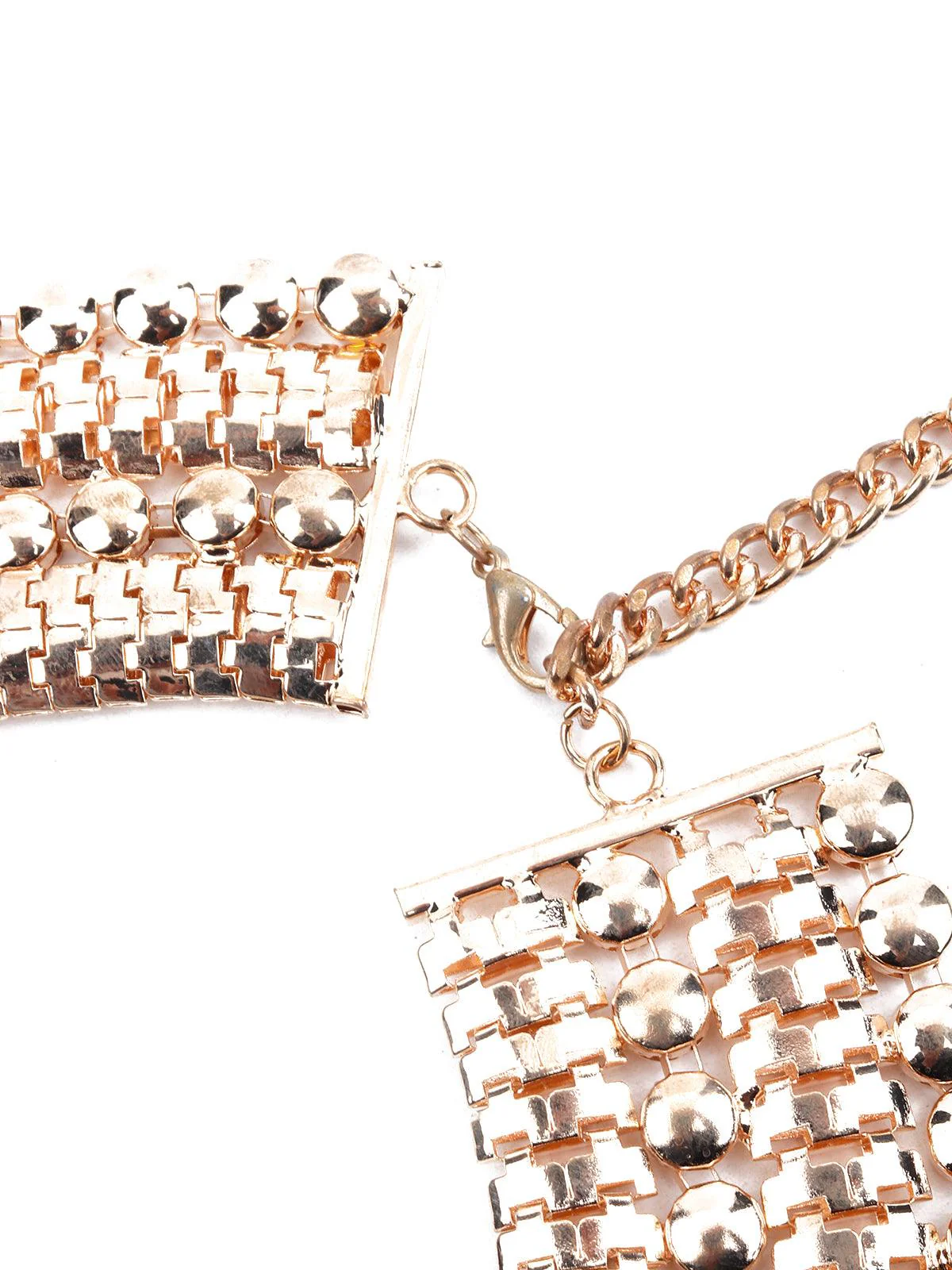 Odette Women Chunky Gold Metallic Fringe Necklace - Image 6