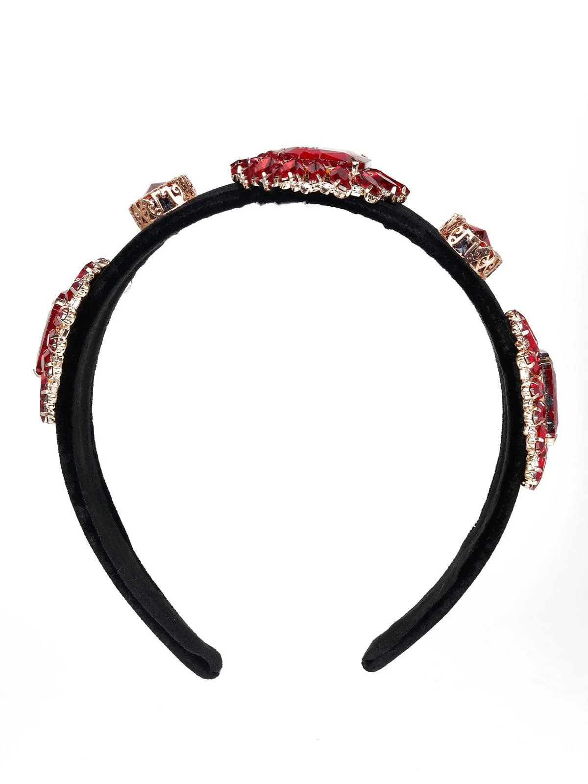 Odette Women Red Rhinestones Hairband - Image 3