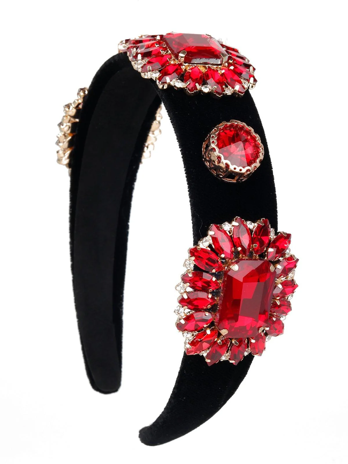 Odette Women Red Rhinestones Hairband - Image 4