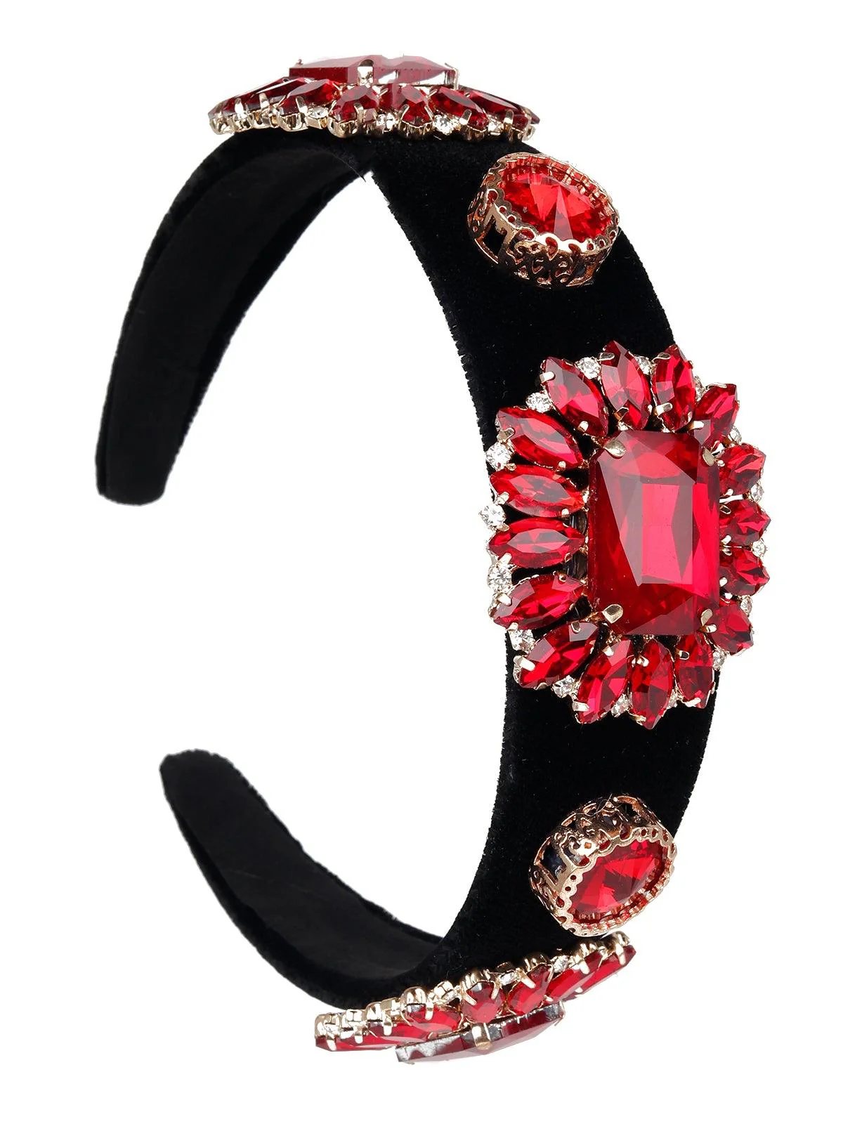 Odette Women Red Rhinestones Hairband - Image 5
