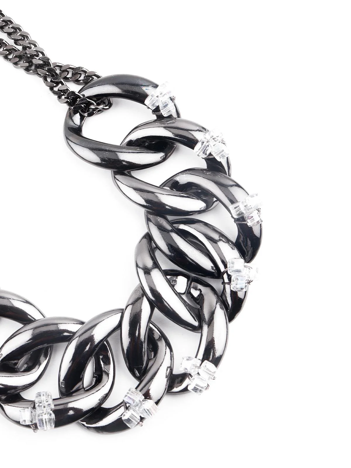 Odette Chunky Silver Tone Chain Necklace Set For Women - Image 5