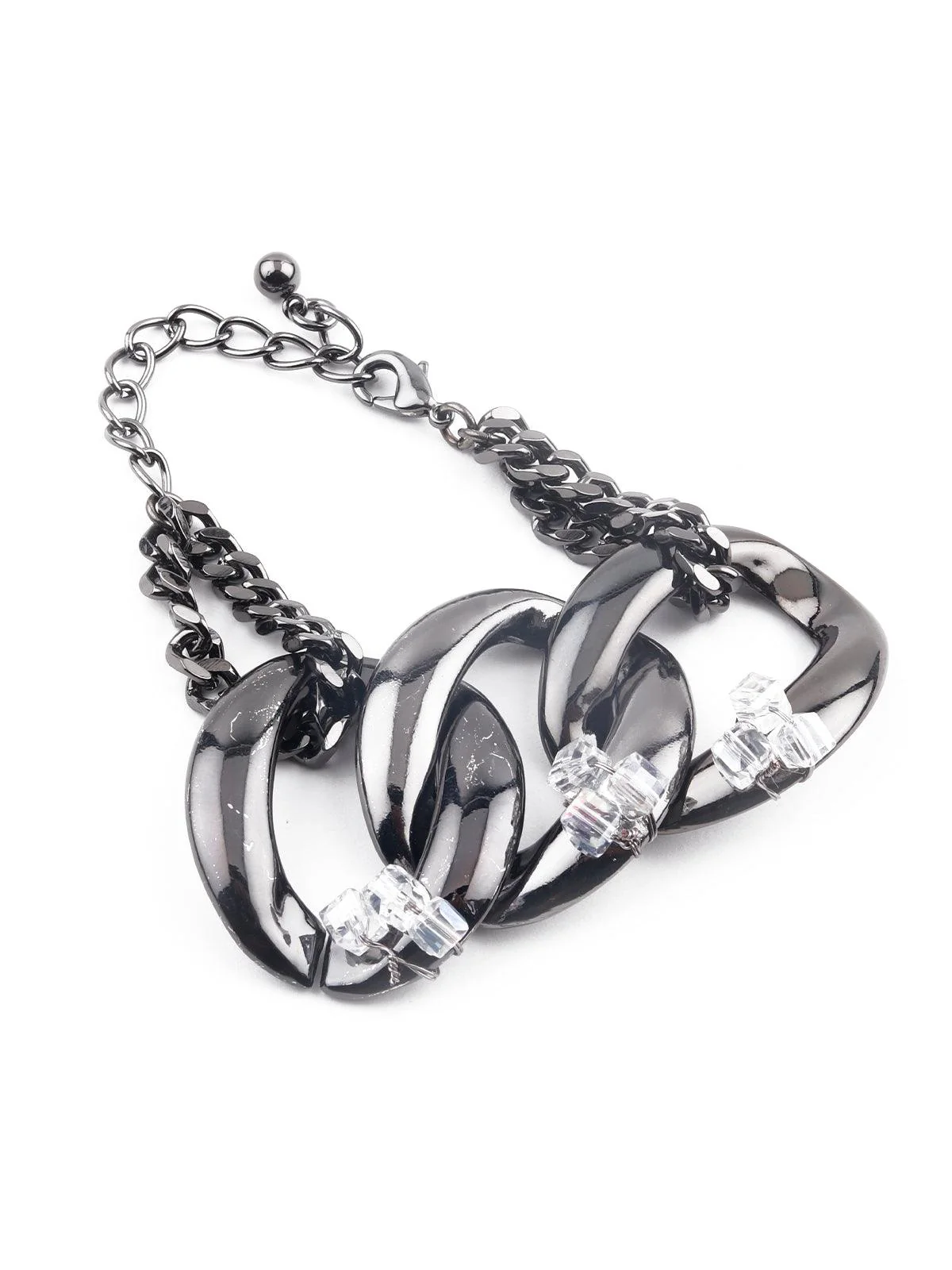 Odette Chunky Silver Tone Chain Necklace Set For Women - Image 8