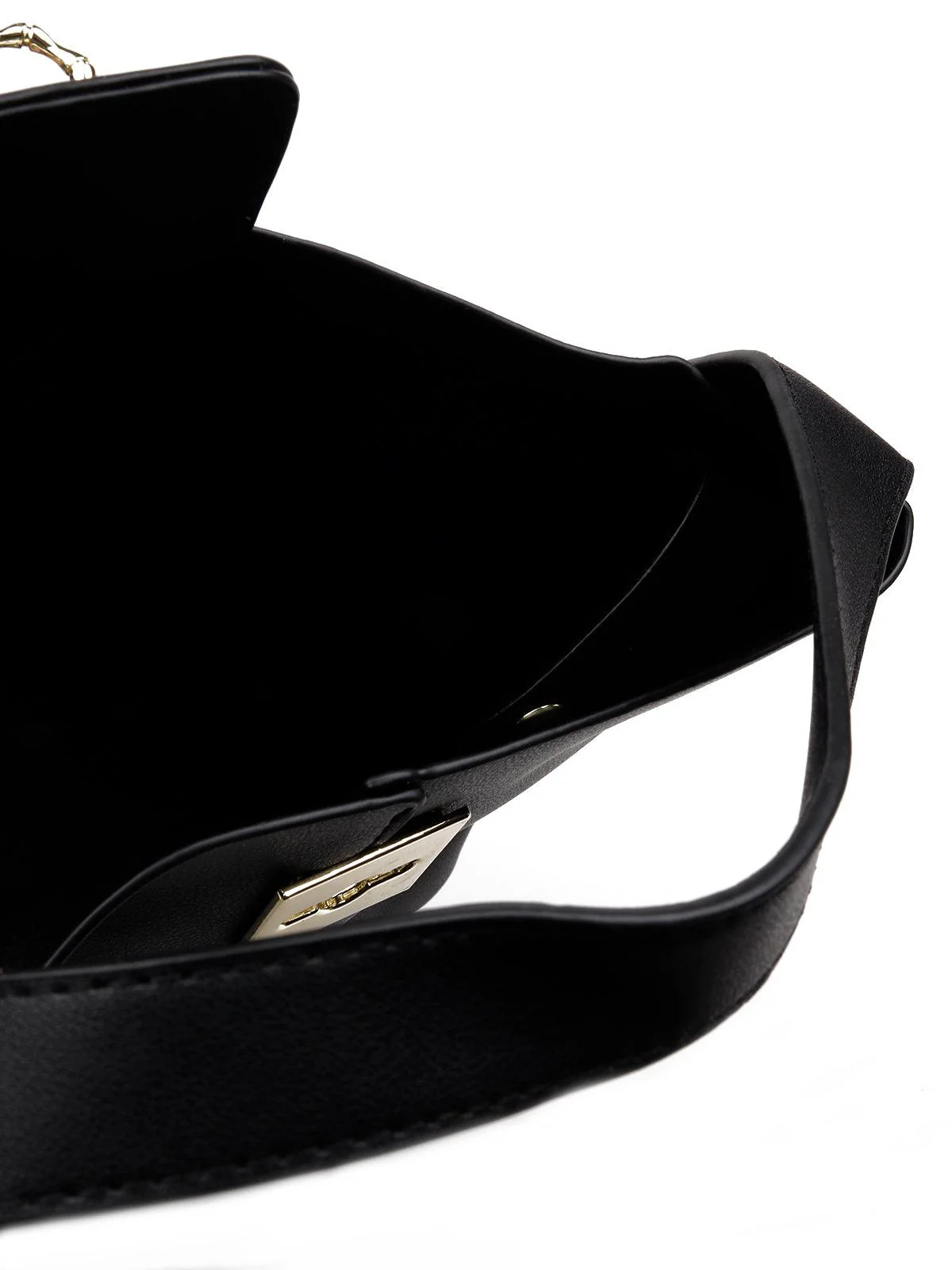 Odette Women Classic Black Satchel Bag With A Detachable Pouch - Image 4