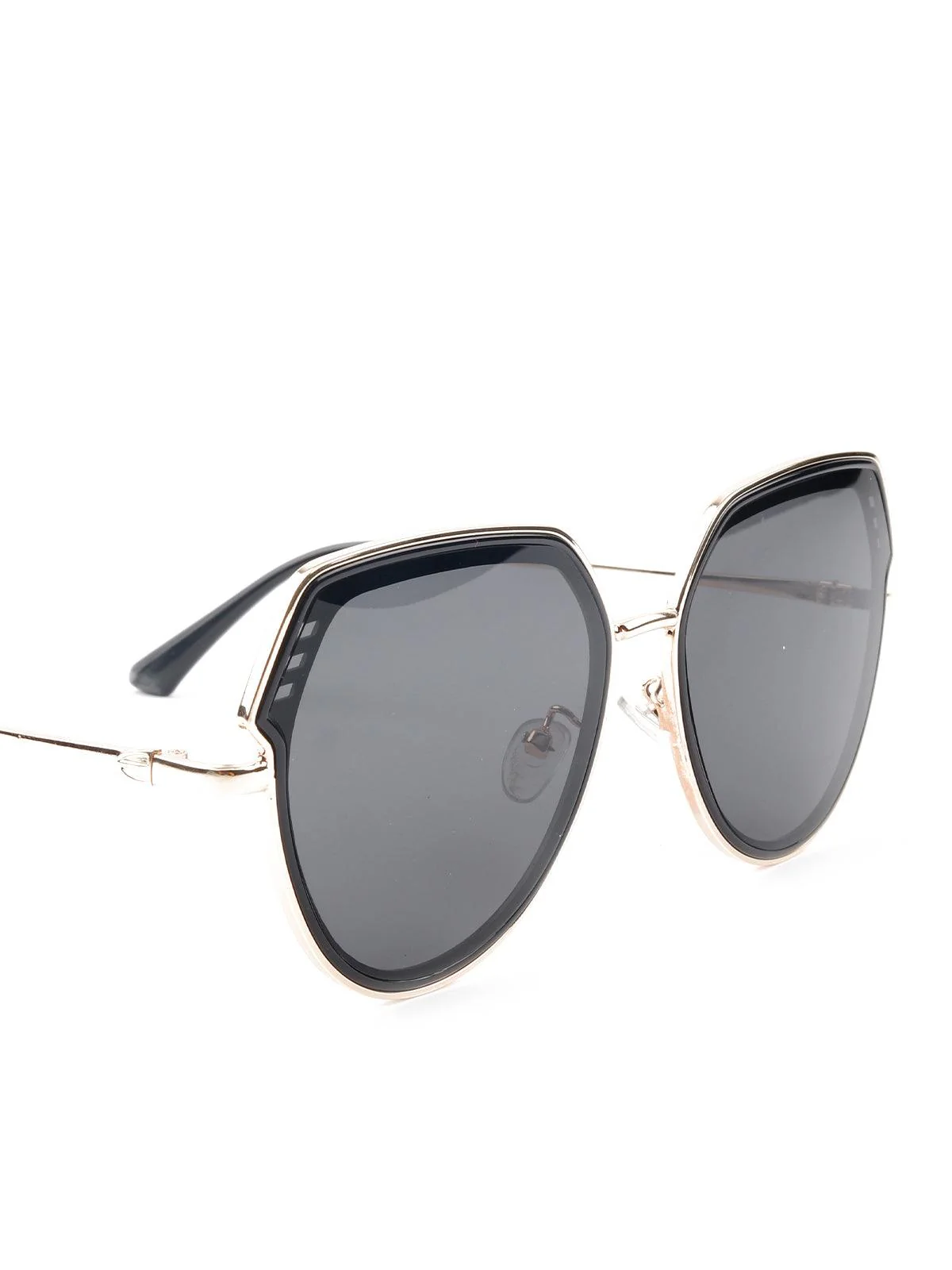 Odette Classic Black Round Tinted Sunglasses For Women - Image 2