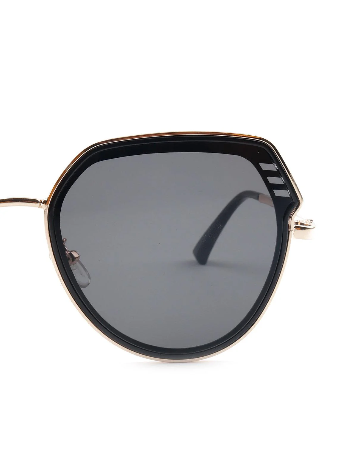 Odette Classic Black Round Tinted Sunglasses For Women - Image 3