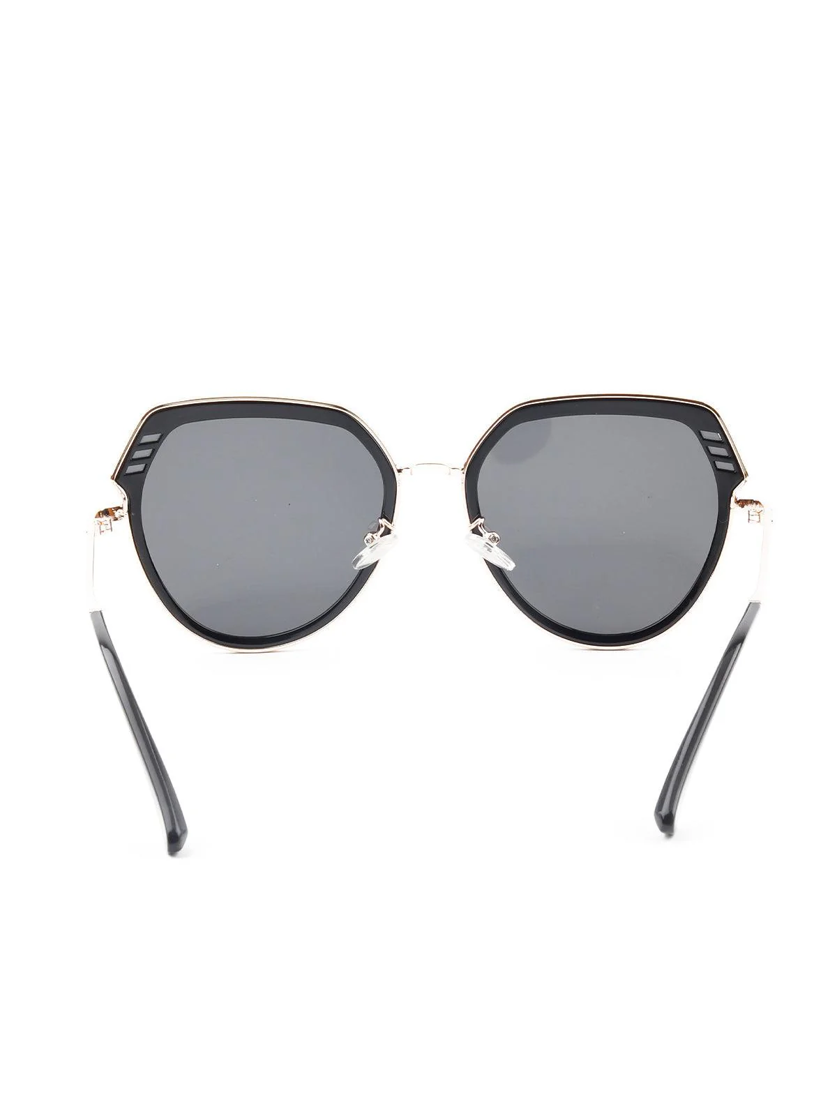 Odette Classic Black Round Tinted Sunglasses For Women - Image 4
