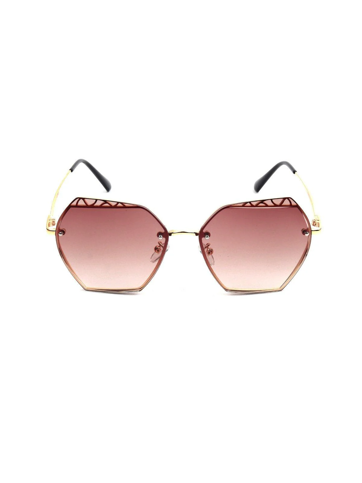 Odette Women Gold High Index Acrylic Frame Sunglasses - Image 3