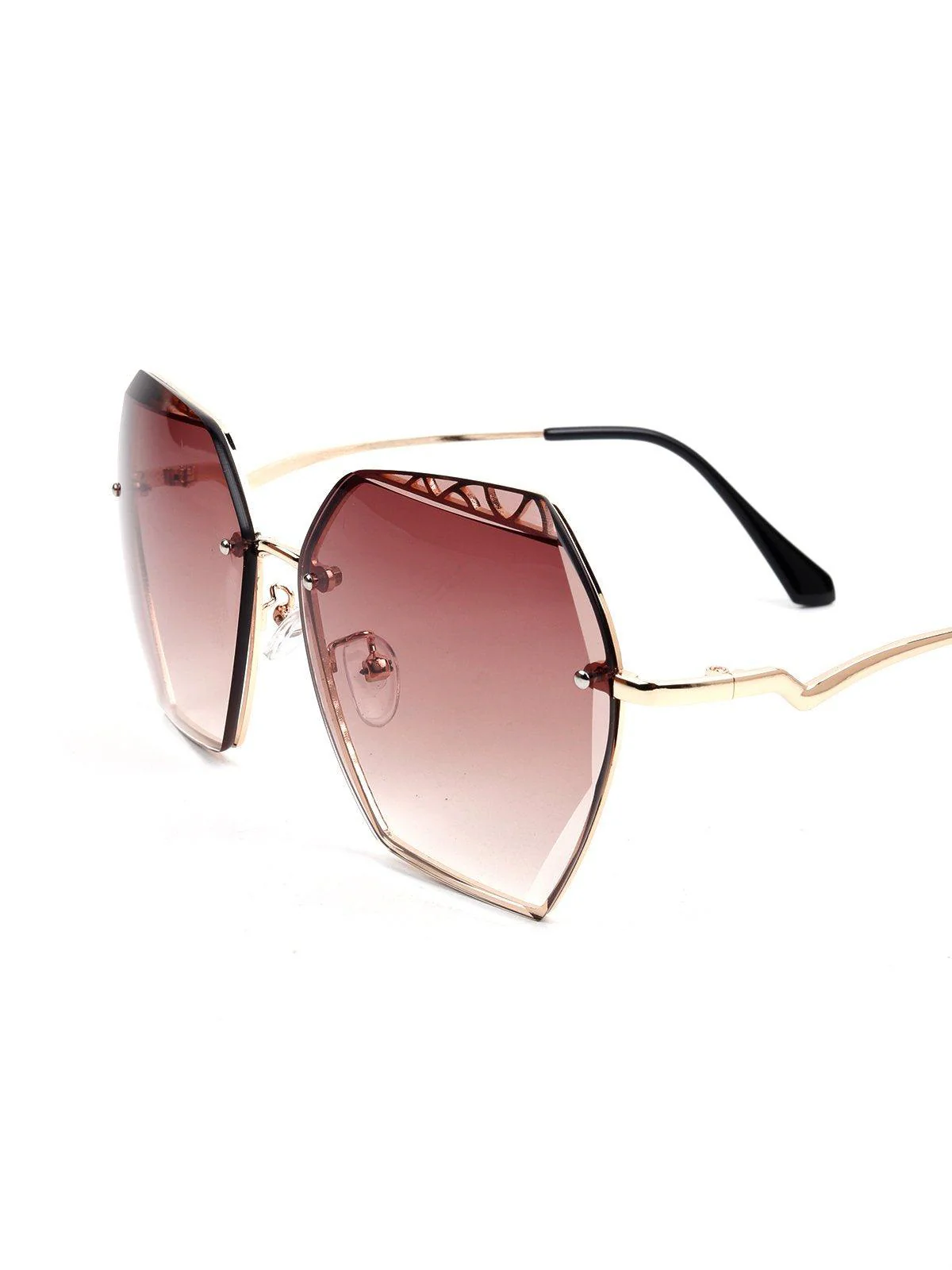 Odette Women Gold High Index Acrylic Frame Sunglasses - Image 4