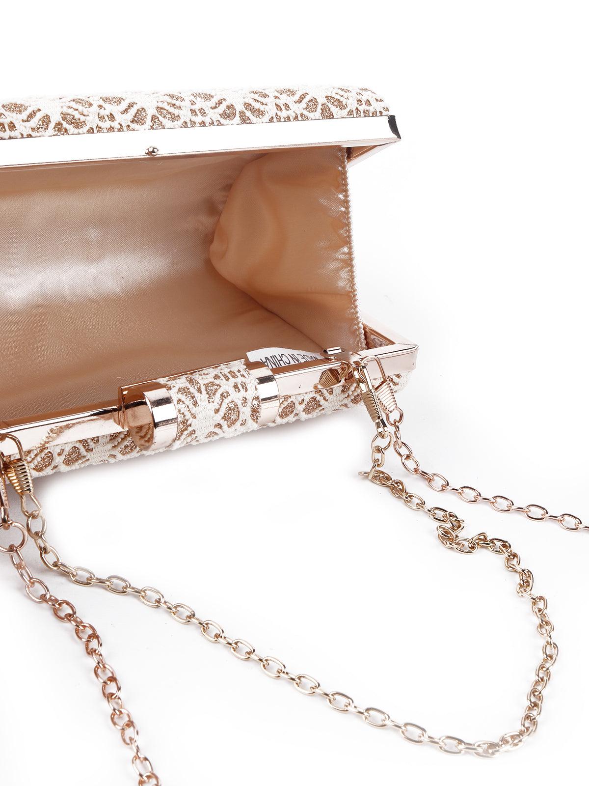 Odette Classic White Lace Box Sling Bag For Women - Image 7