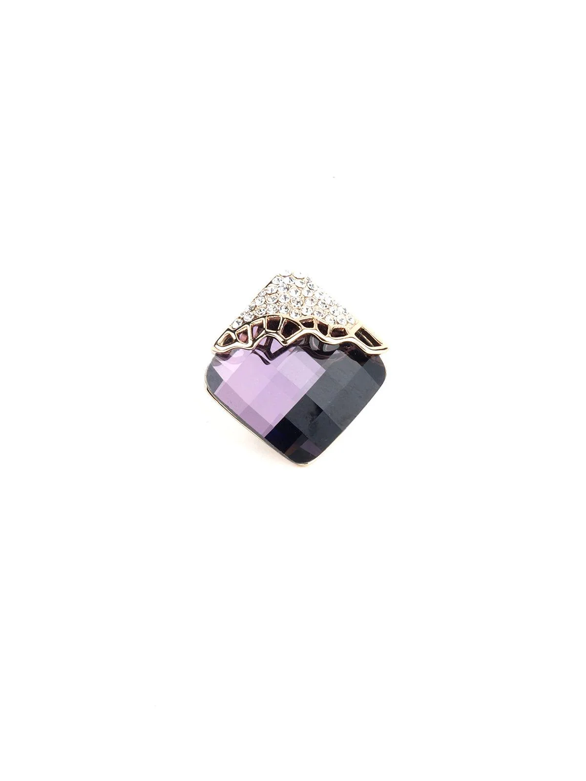 Odette Women Classy Aubergine Square Crystal Stud Earrings - Image 4