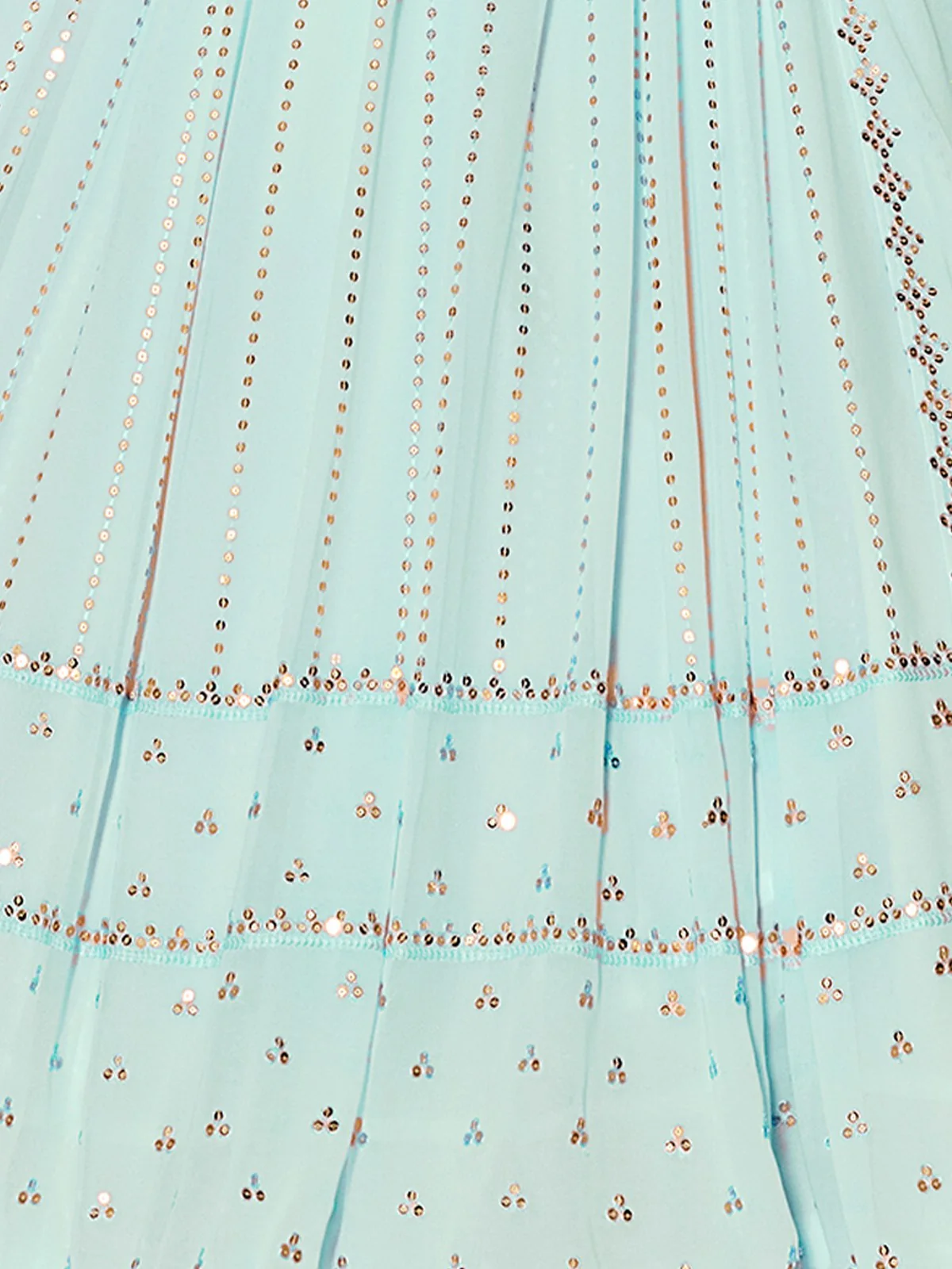 Odette Women Classy Blue Georgette Semi-Stitched Lehenga Choli - Image 3