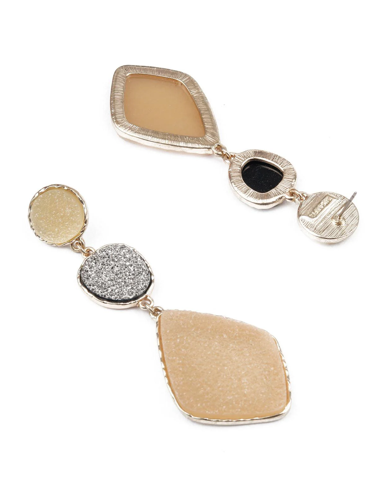 Odette Women Classy Gold Dangle Earrings - Image 3