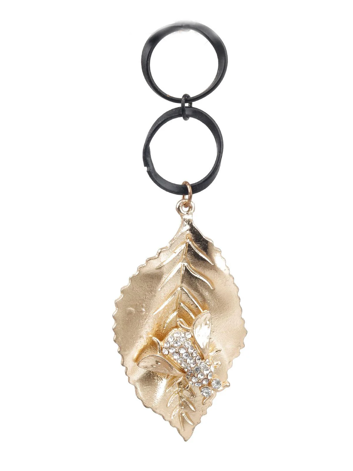 Odette Women Classy Gold Leaf Dangle Earrings - Image 2
