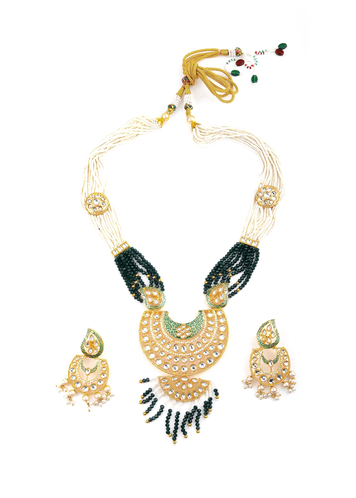 Odette Women Classy Green Necklace Set - Image 3