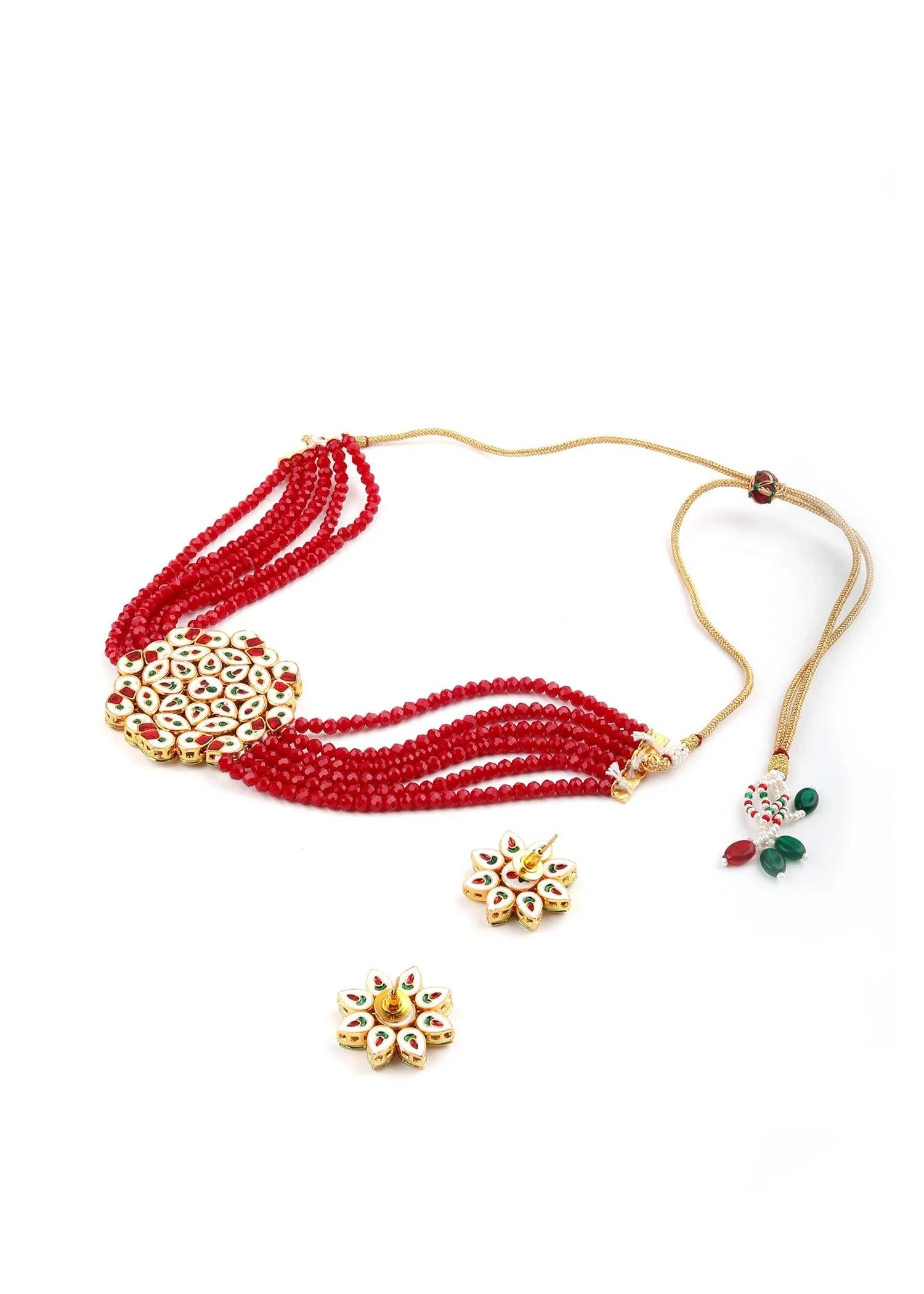 Odette Women Classy Red Choker Set - Image 6