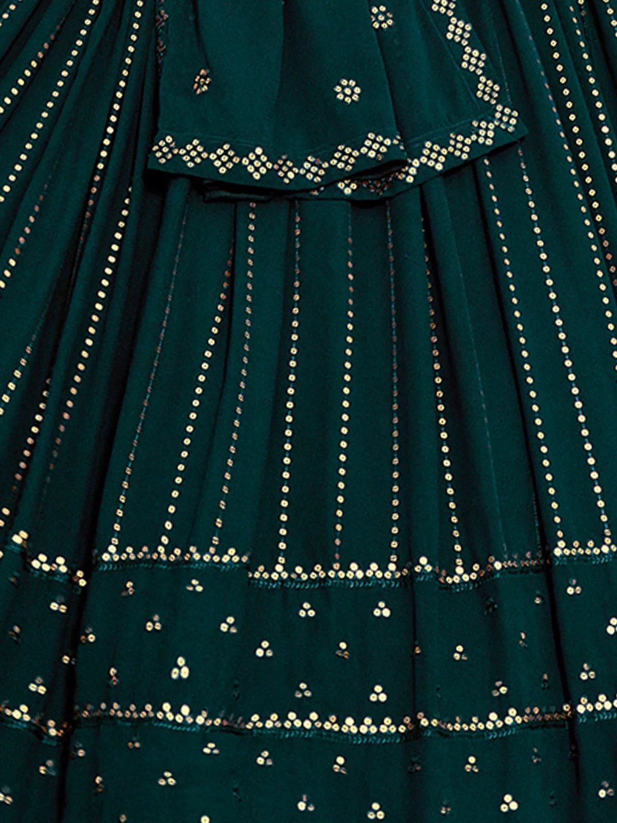 Odette Women Classy Teal Georgette Semi-Stitched Lehenga Choli - Image 4