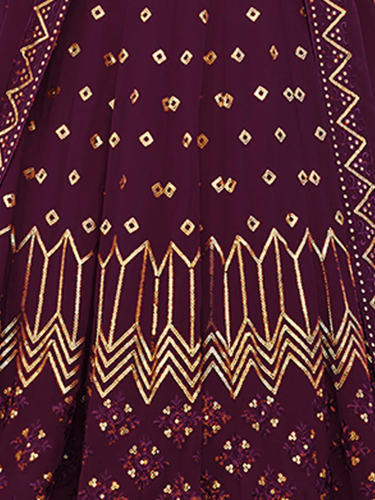 Odette Women Classy Violet Georgette Semi-Stitched Lehenga Choli - Image 3
