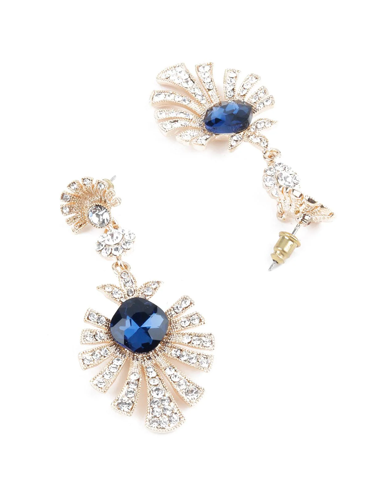 Odette Women Gold And Silver Dangling Earrings - Image 6