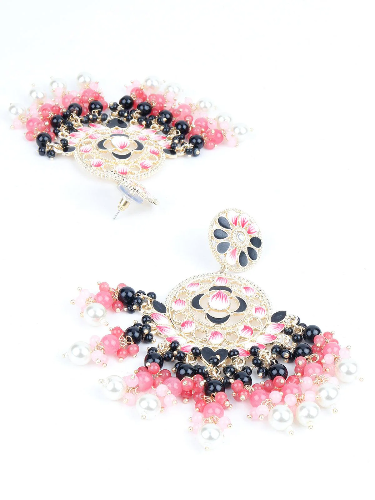 Odette Women Contemporary Multi-color Chandbali Earrings - Image 3
