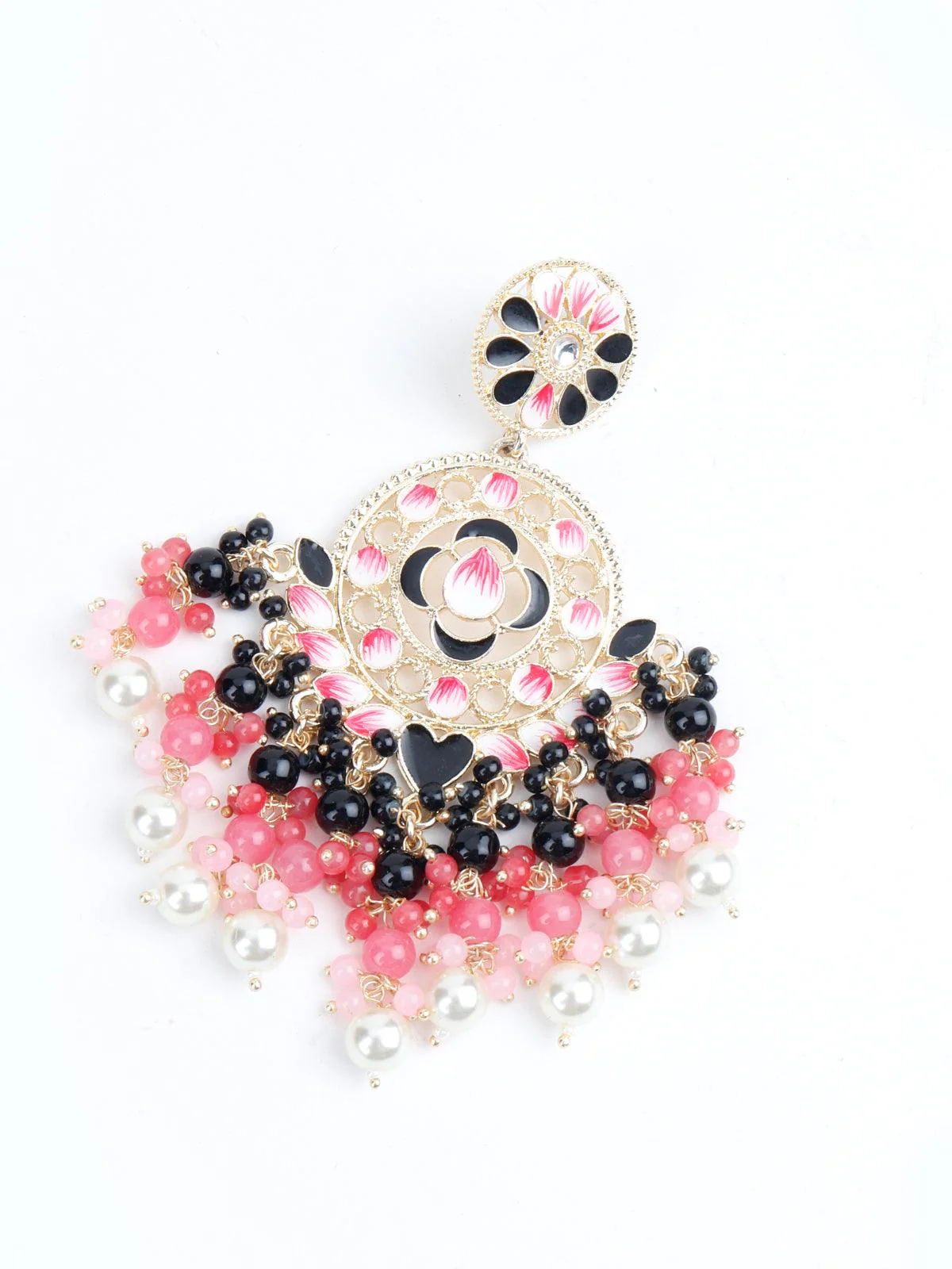 Odette Women Contemporary Multi-color Chandbali Earrings - Image 4