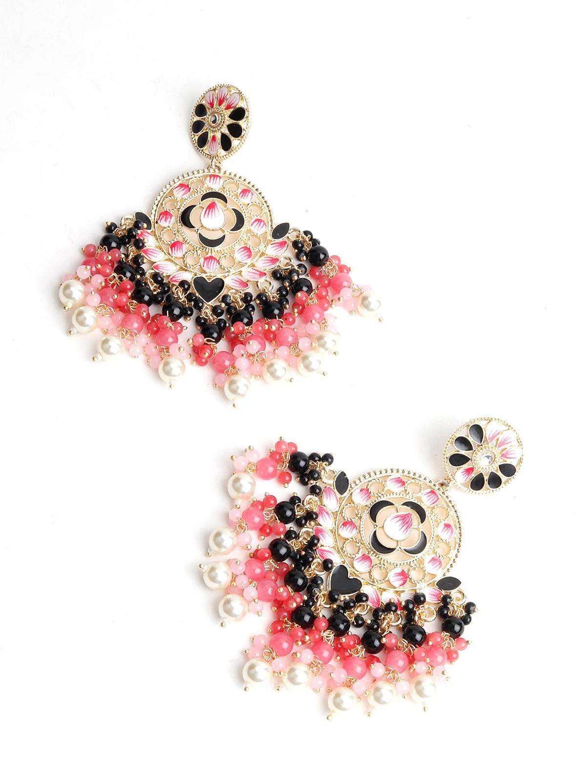 Odette Women Contemporary Multi-color Chandbali Earrings - Image 5
