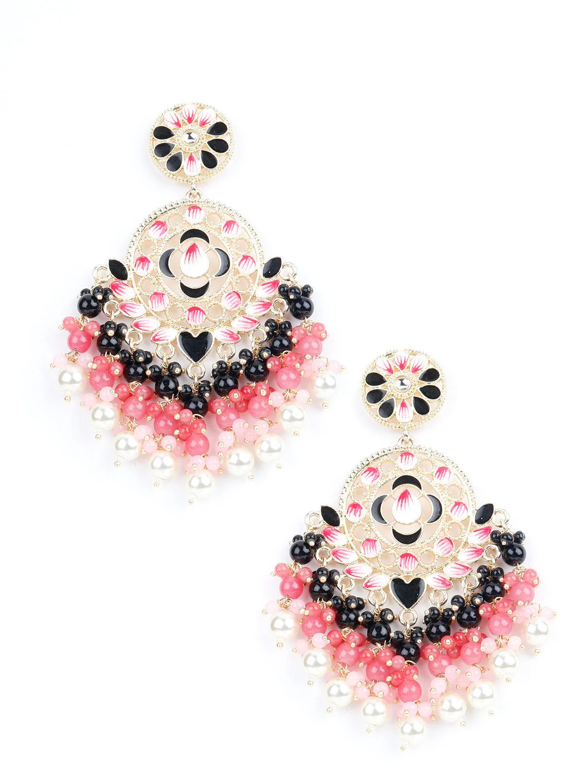 Odette Women Contemporary Multi-color Chandbali Earrings - Image 6