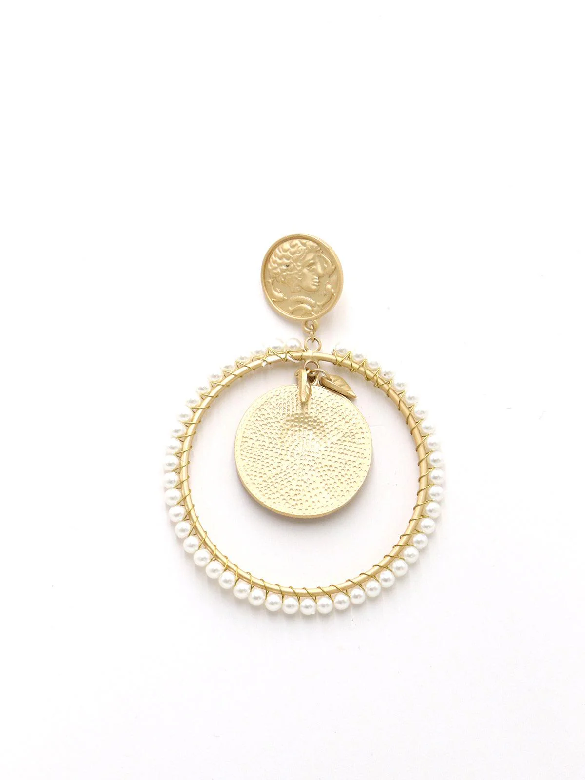 Odette Women Attractive Gold Tone Ring Dangle Earrings - Image 3