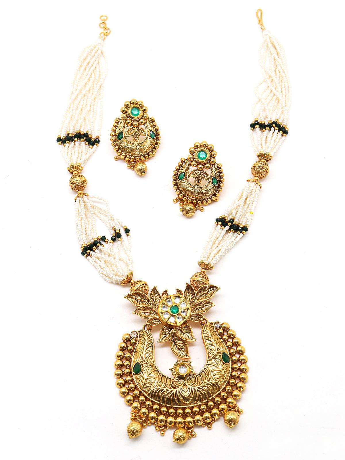 Odette Women Beautiful Dense Faux Pearl Necklace With Earrings - Image 3