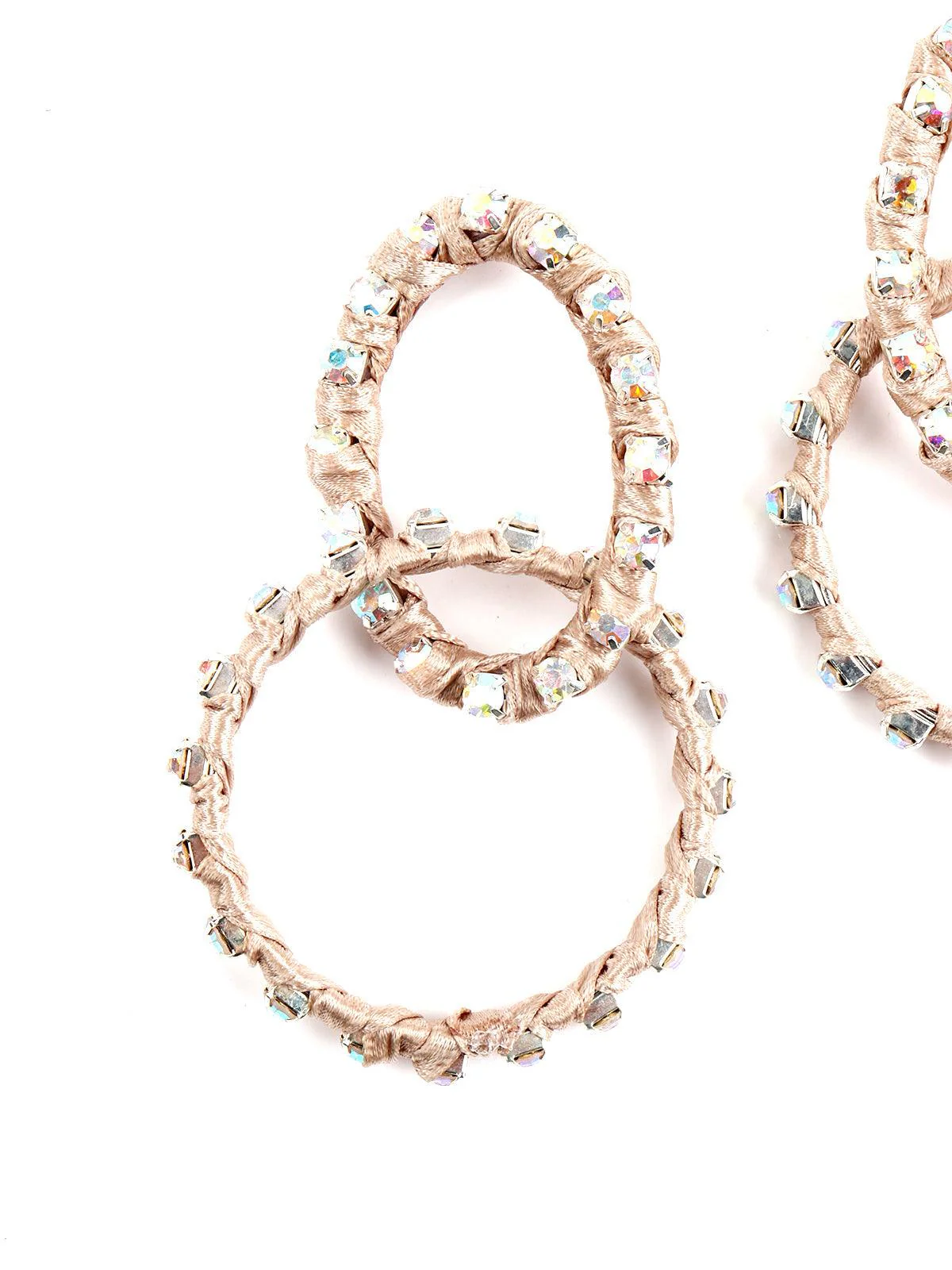 Odette Women Beige Glittery Dangle Earrings - Image 4