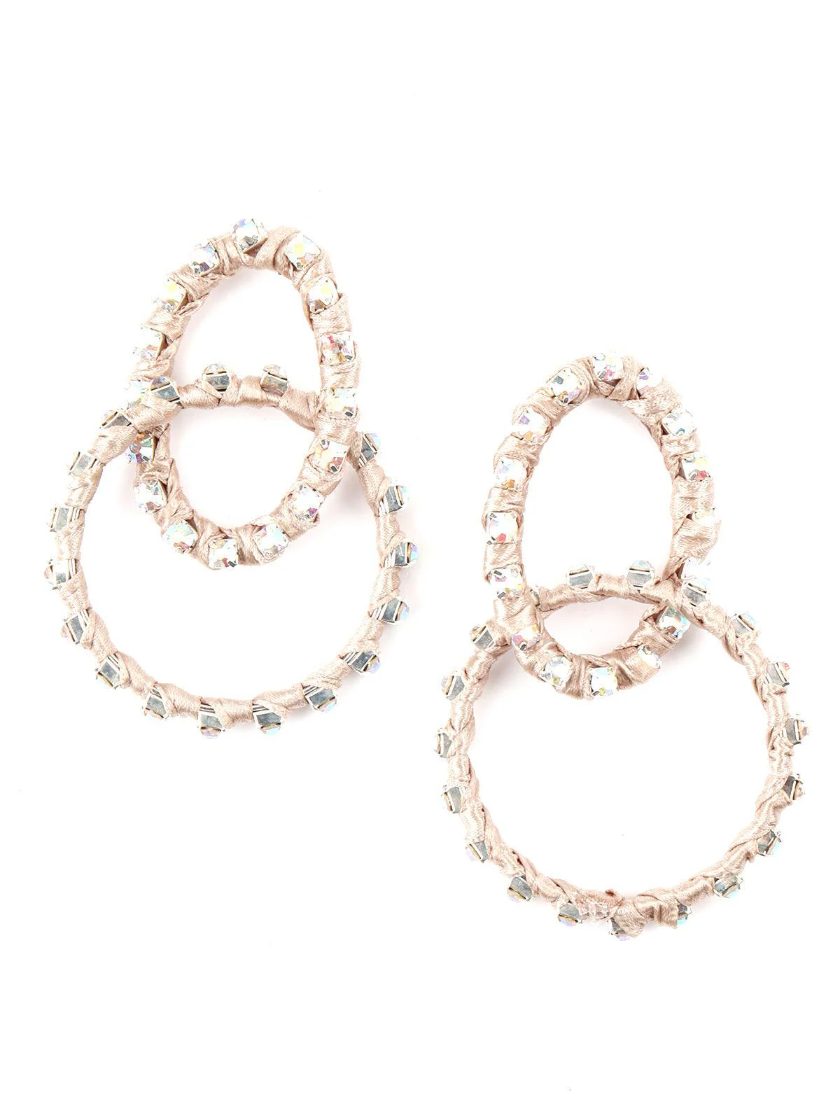 Odette Women Beige Glittery Dangle Earrings - Image 5