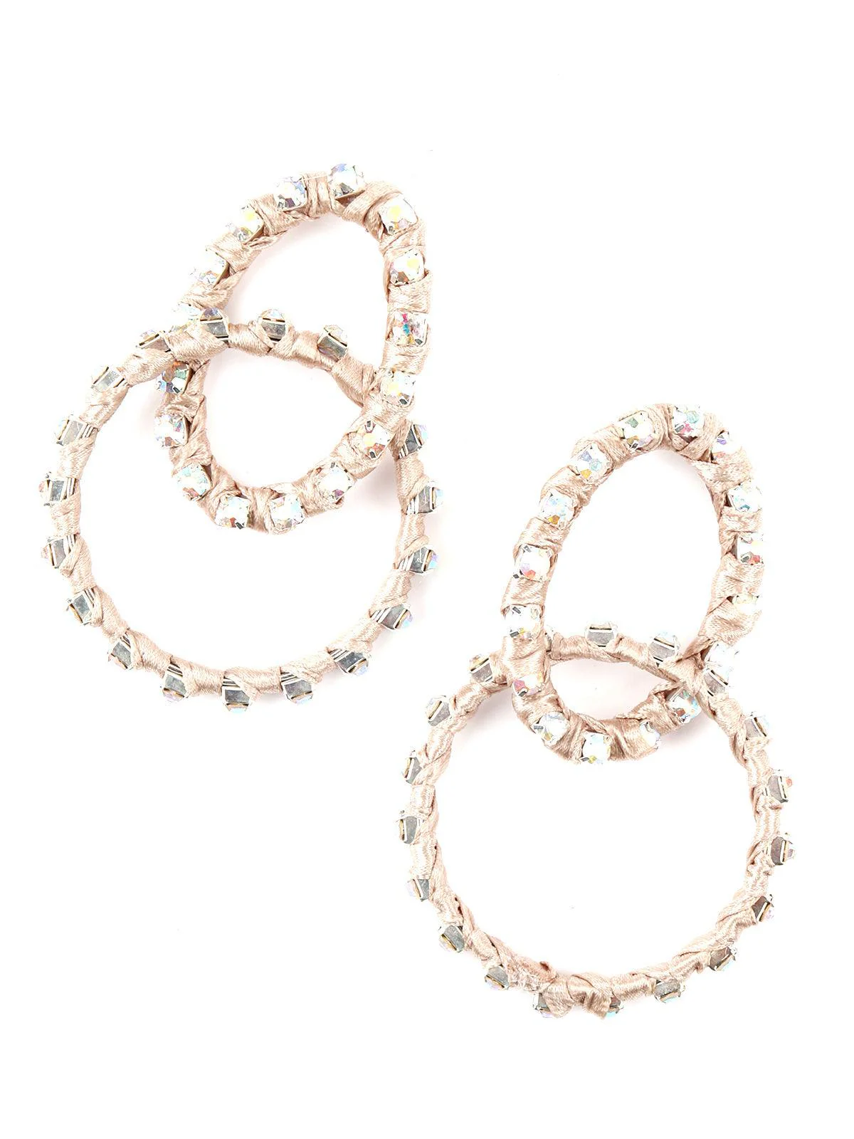 Odette Women Beige Glittery Dangle Earrings - Image 6