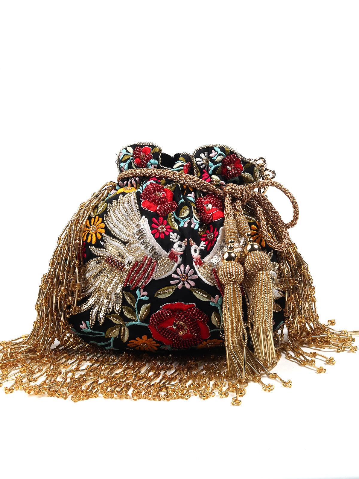 Odette Women Black Designer Potli - Image 4
