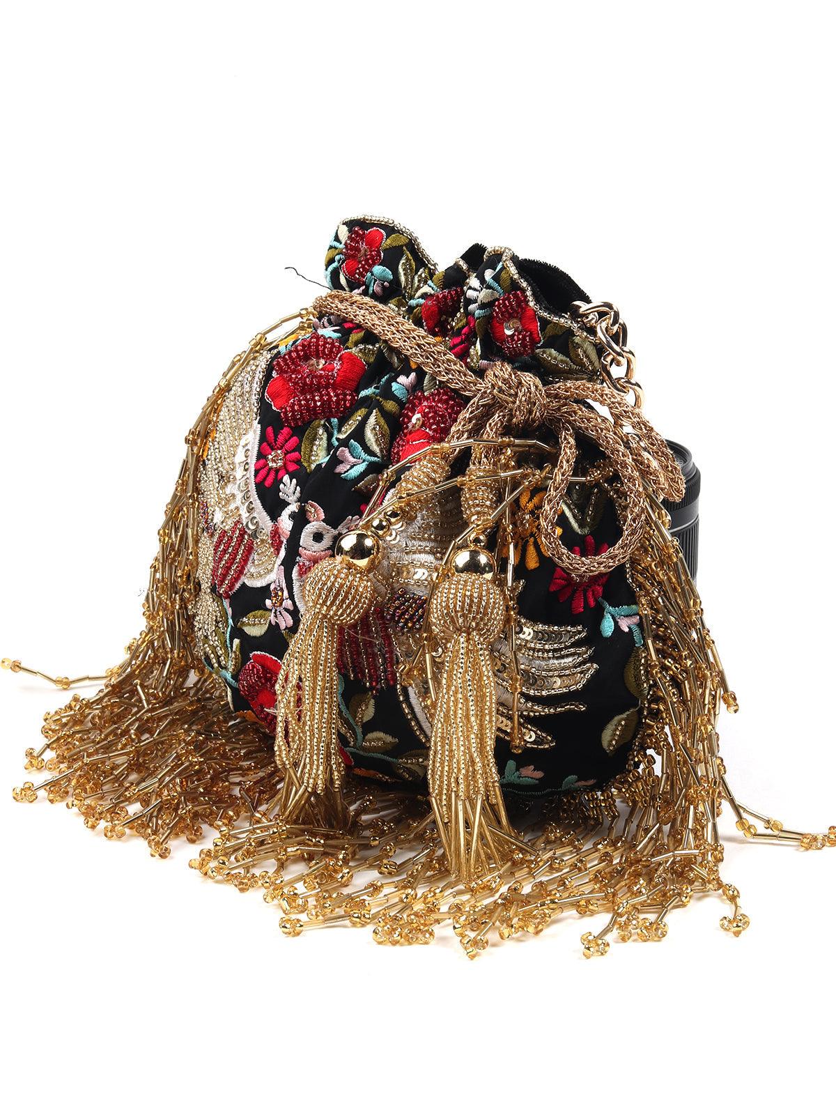 Odette Women Black Designer Potli - Image 6