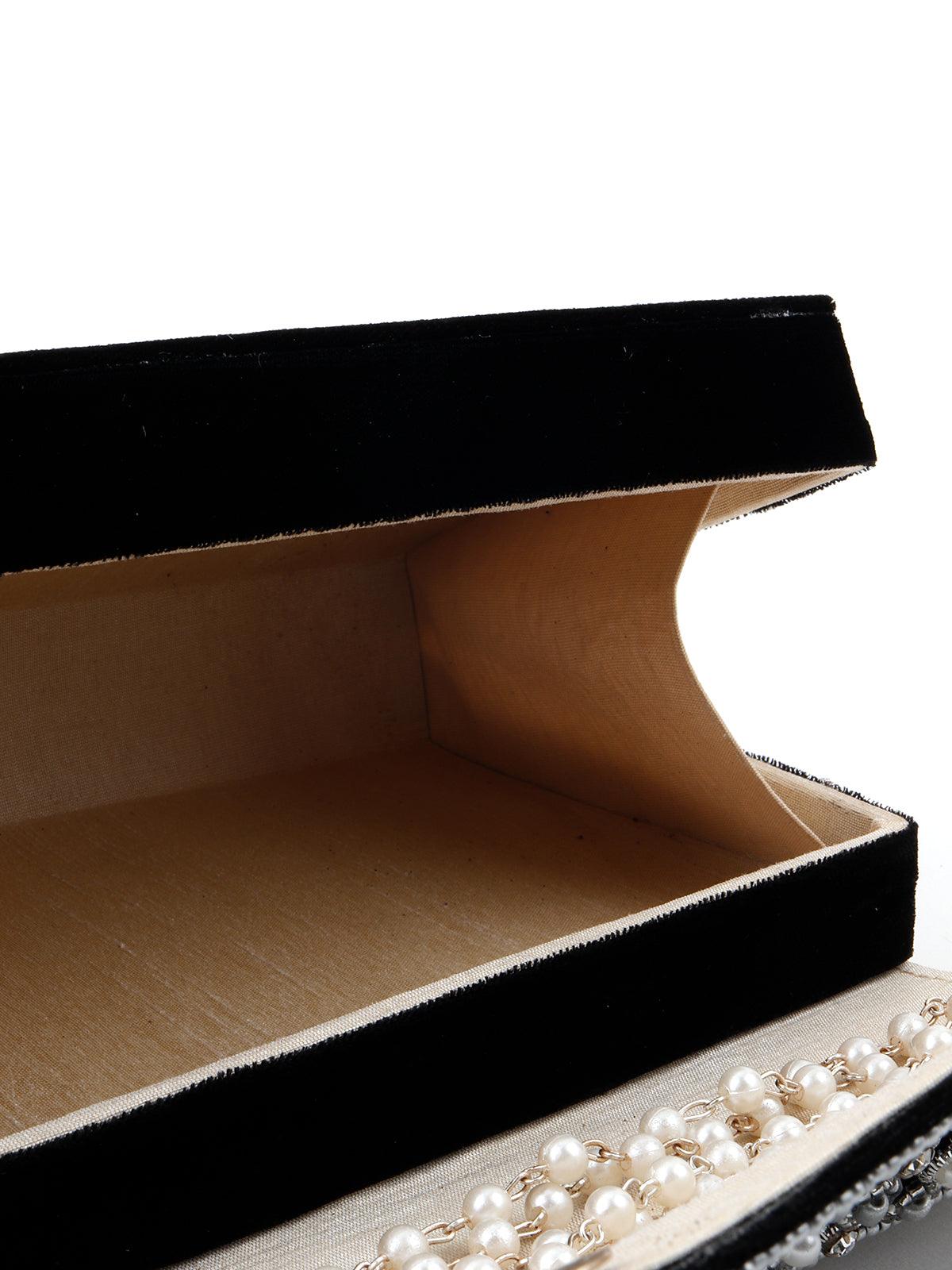 Odette Women Black Embellished Box Clutch - Image 6