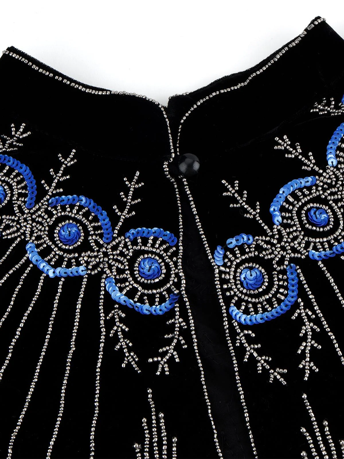 Odette Women Black Embellished Cape - Image 5