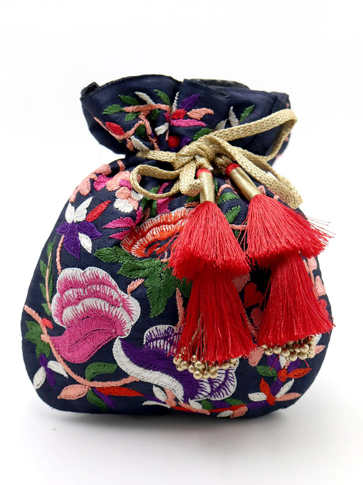 Odette Women Blue Amazing Embroidered Potli Bag! - Image 3