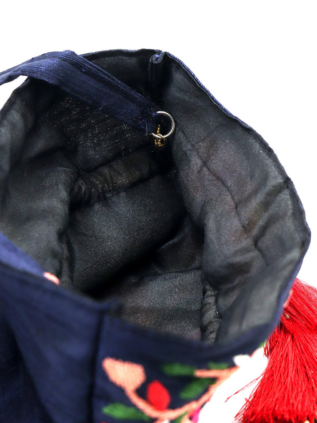 Odette Women Blue Amazing Embroidered Potli Bag! - Image 5