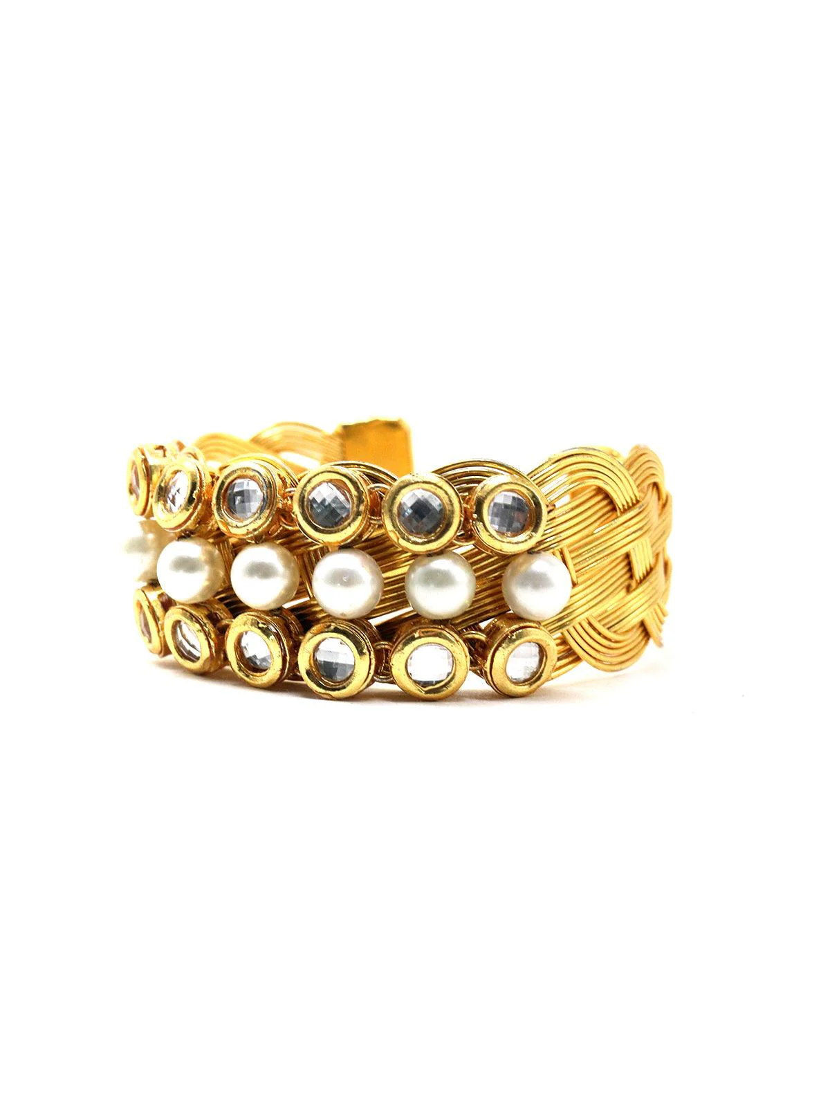 Odette Women Braided Kundan Superior Bracelet! - Image 3