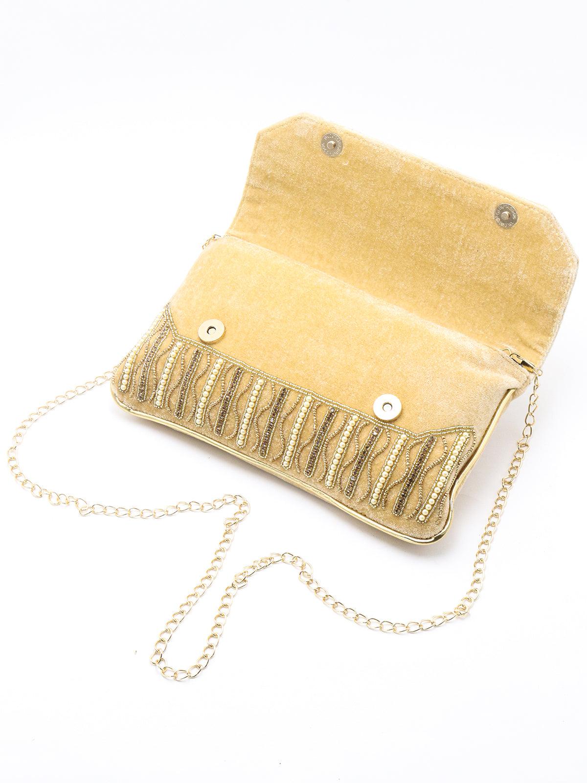 Odette Women Brown Beads And Faux Pearl Bag - Image 4