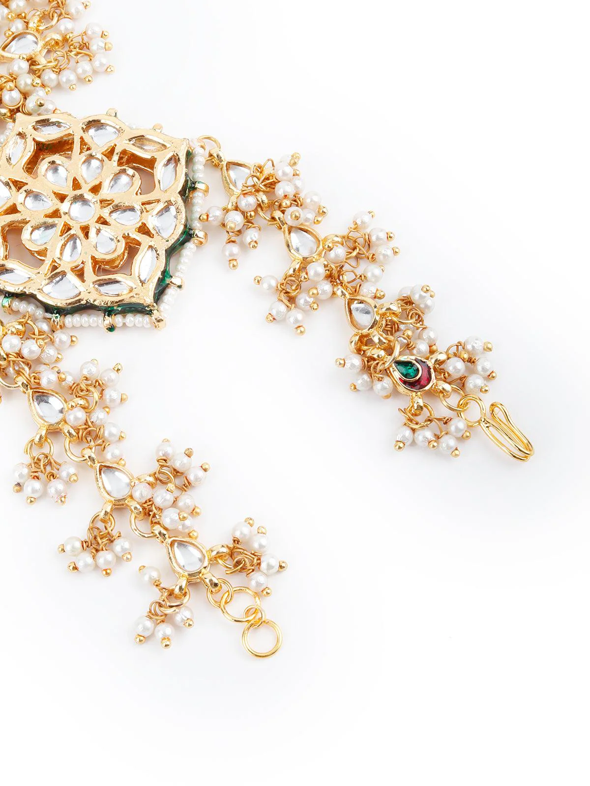 Odette Women Cachet Kundan And Pearl Bracelet - Image 7