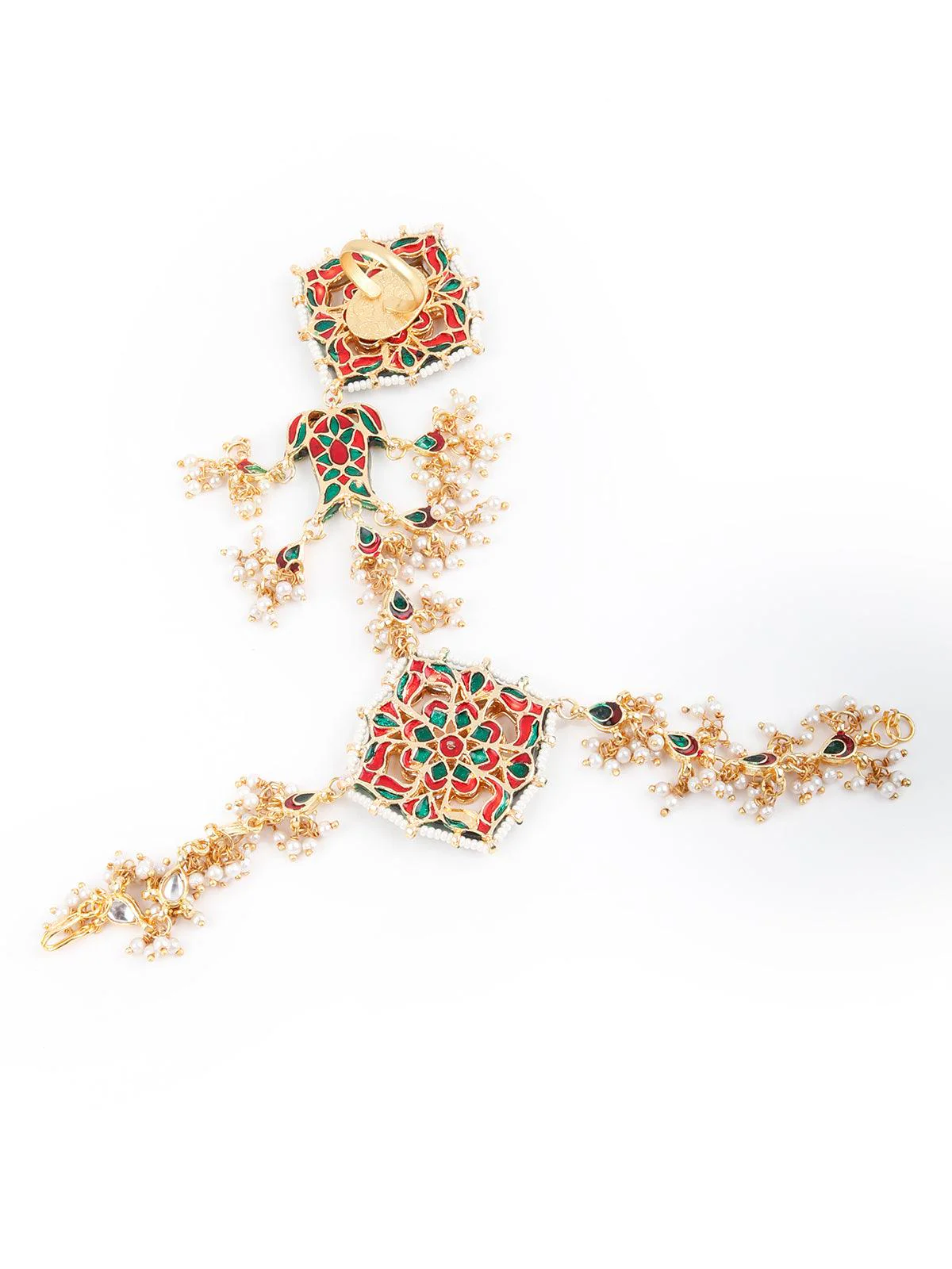 Odette Women Cachet Kundan And Pearl Bracelet - Image 8