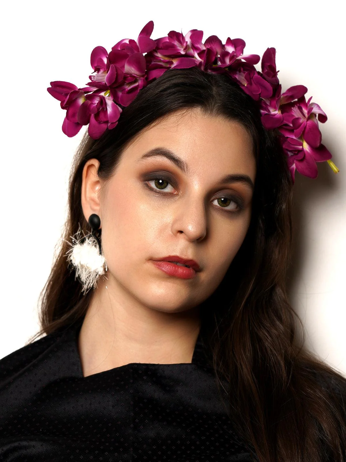 Odette Women Contemporary Ring White Dangle Earrings - Image 2