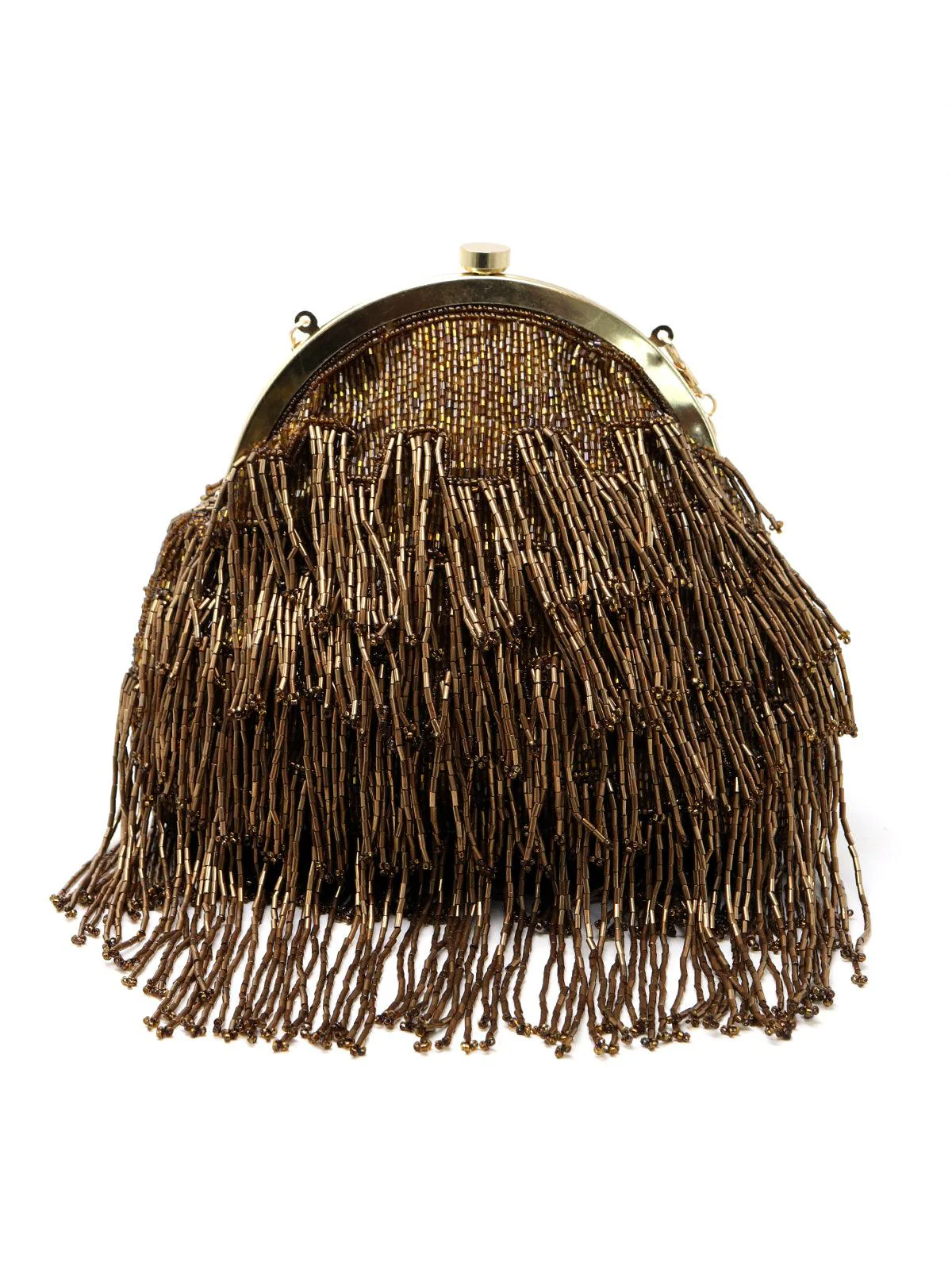 Odette Women Copper Beaded Tassel Batuwa - Image 4