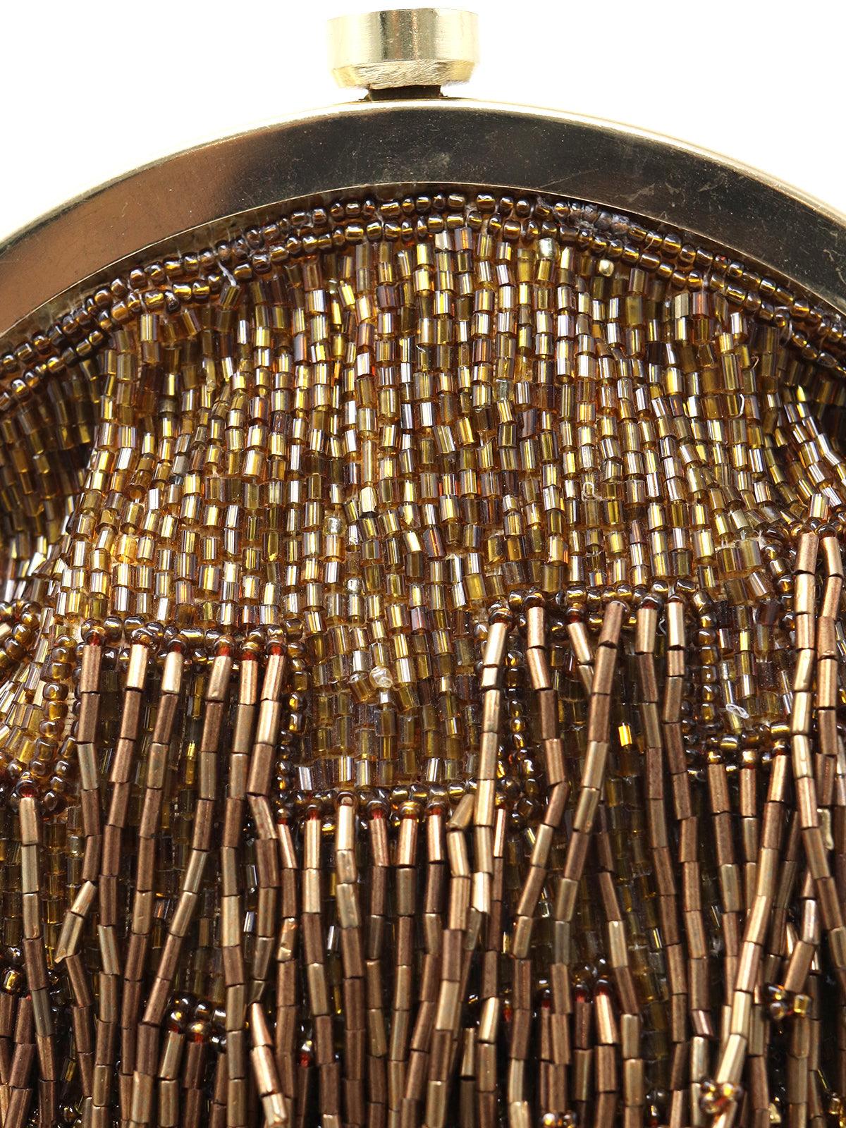 Odette Women Copper Beaded Tassel Batuwa - Image 6