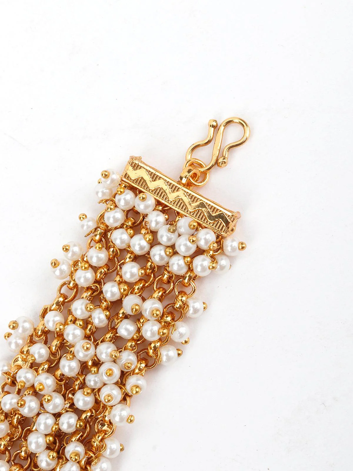 Odette Women Cultured White Pearl And Green Rhinestone Bracelet - Image 5