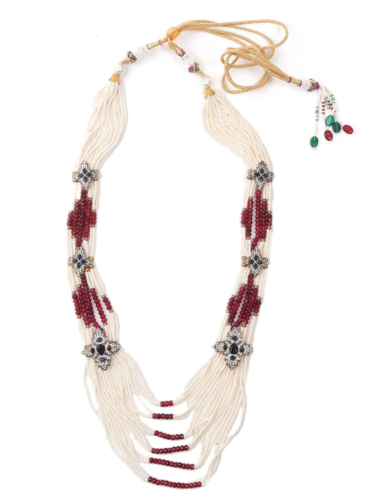 Odette Women Elegant Maroon Long Necklace - Image 3